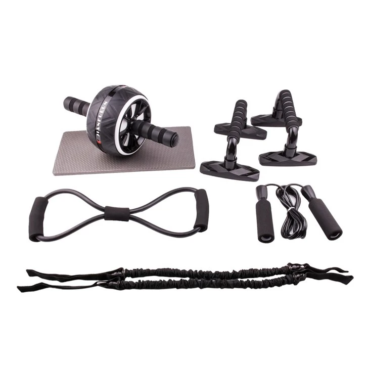 CHOOYOU Blue, Black & White Ab Roller Combo Set high quality