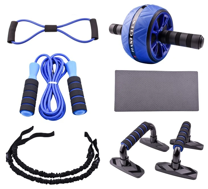 CHOOYOU Blue, Black & White Ab Roller Combo Set